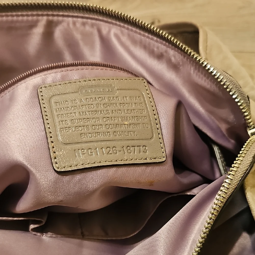 Coach and Four Shimmering Beige Shoulder Bag - Picture 6 of 6